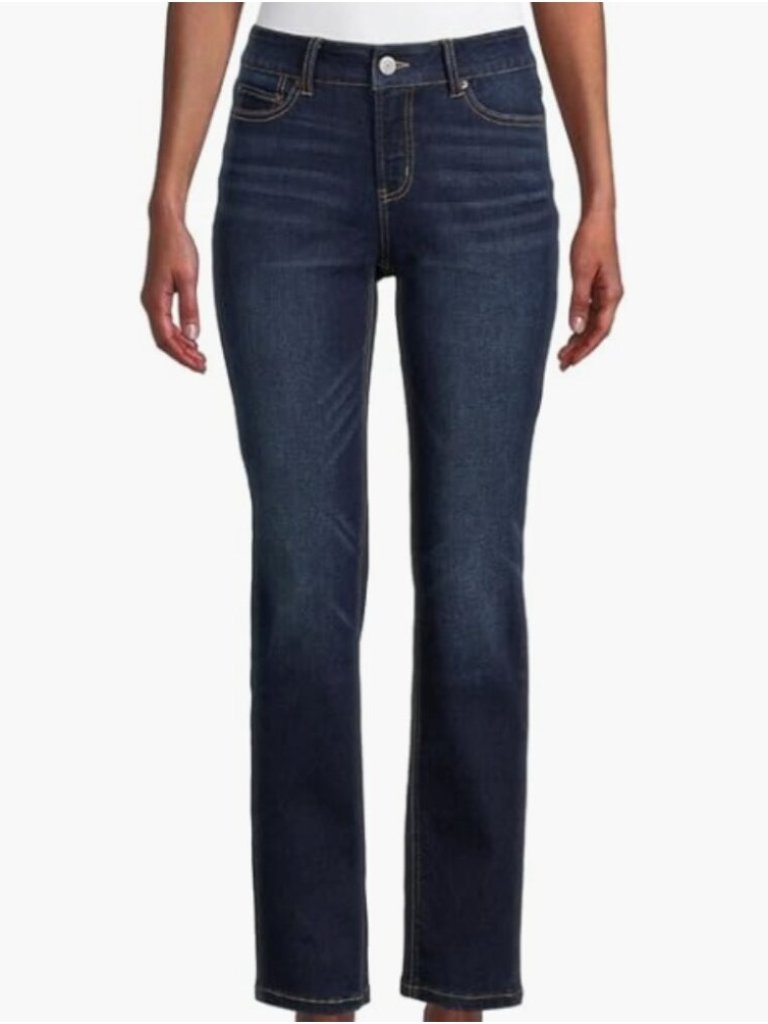 Time And Tru Women's Plus Size 20 Straight Leg Jeans Dark Wash Mid Rise Nwt